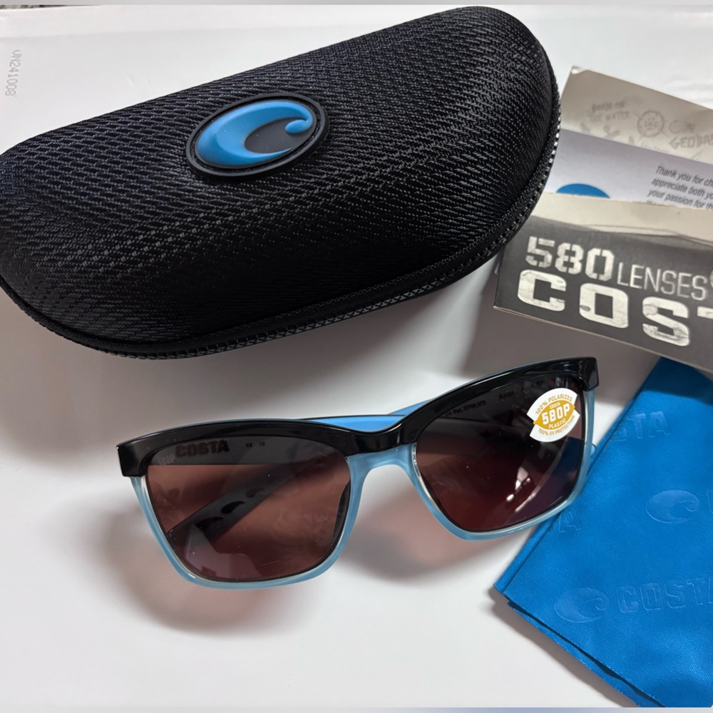 Costa Black and Blue Sunglasses with Case
